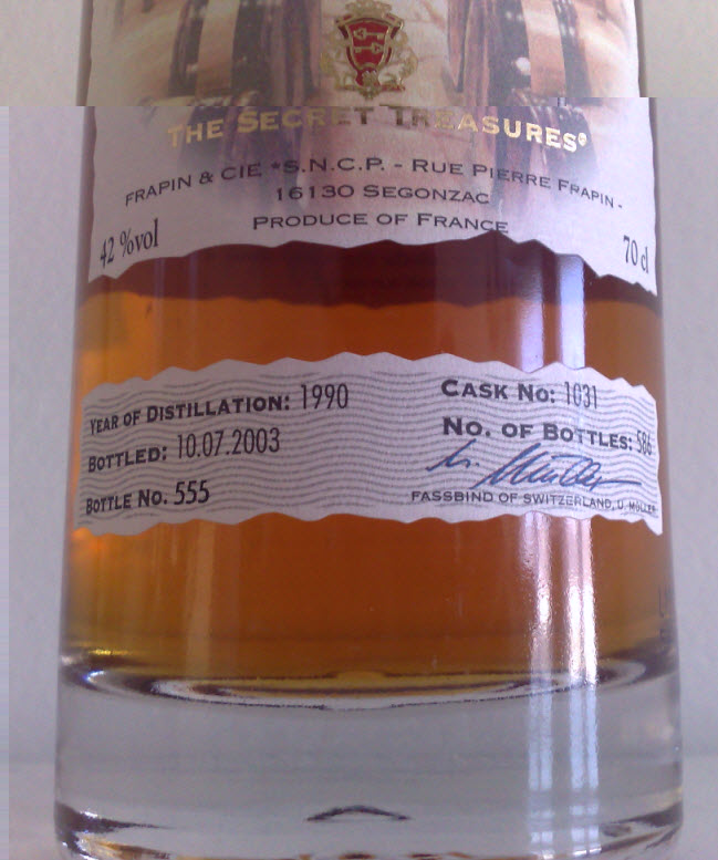 Etiket Frapin Cognac 1990